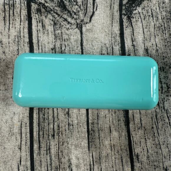Tiffany & Co. Turquoise Blue Hard Clam Shell Flip Eyeglass Case - Picture 1 of 10